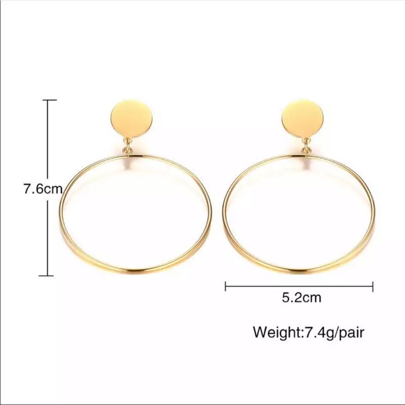 • Brooklyn • Hollow Drop Hoop - Picture 3 of 4